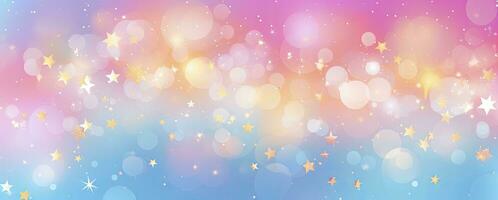 AI generated Realistic pink blue pattern bokeh background with stars photo