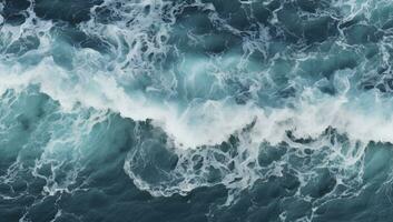 AI generated Beautiful sea and ocean water wave surface photo