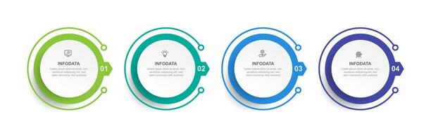 Infographic vector element with icons and 4 step process suitable for information graphic and business presentation