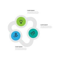 negocio modelo infografía con 3 paso proceso o opción vector