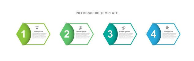 infografía vector elemento con íconos y 4 4 paso proceso adecuado para información gráfico y negocio presentación