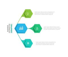 negocio modelo infografía con 3 paso proceso o opción vector