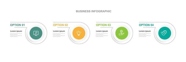 infografía vector elemento con íconos y 4 4 paso proceso adecuado para información gráfico y negocio presentación