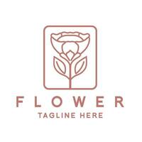 resumen flor logo, línea Arte de flor provenir, hoja, flor, pistilo. cosmético diseño, belleza productos, cuidado, salón, spa, terapia, salud y otros vector