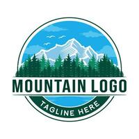 mountain emblem logo. nature and mountains design camping, adventure and outdoor events vector