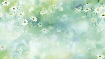 AI generated Watercolor realistic blurred spring background photo