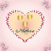 Happy Mother's Day vector greeting cards with beautiful golden hearts design