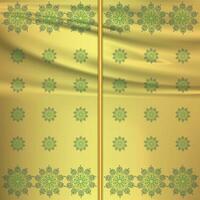 Golden background with line art circular abstract, Wreath, Ideal for printing on fabric or paper for wallpapers, textiles, frames, swirls dividers, calligraphic, Vector Art,