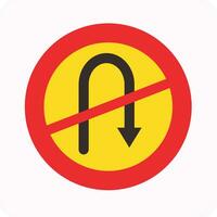 Road, traffic u-turn signal icon vector eps