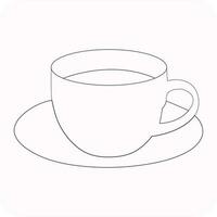 Tea cup vector line art eps