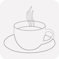 Tea cup vector line art eps