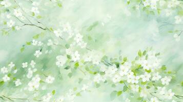 AI generated Watercolor realistic blurred spring background photo
