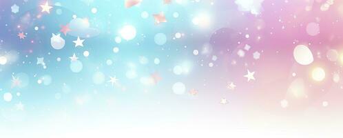 AI generated Realistic pink blue pattern bokeh background with stars photo