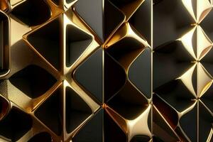 AI generated 3d rendering luxury black and golden abstract background. Pro Photo