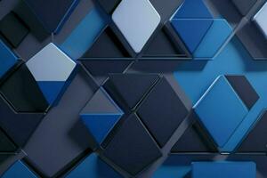 AI generated 3d rendering luxury blue and black abstract background. Pro Photo