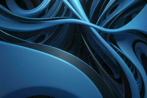 AI generated 3d rendering luxury blue and black abstract background. Pro Photo