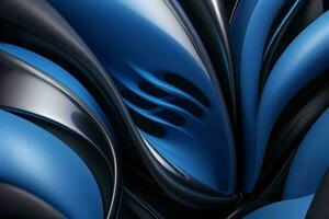 AI generated 3d rendering luxury blue and black abstract background. Pro Photo