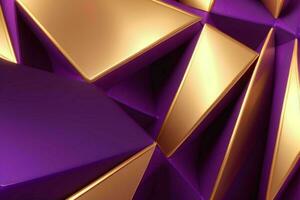 AI generated 3d rendering luxury bold purple and golden abstract background. Pro Photo