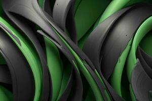 AI generated 3d rendering luxury green and black abstract background. Pro Photo