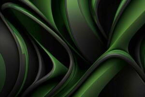 AI generated 3d rendering luxury green and black abstract background. Pro Photo