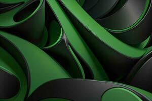 AI generated 3d rendering luxury green and black abstract background. Pro Photo