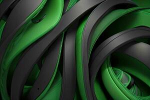 AI generated 3d rendering luxury green and black abstract background. Pro Photo