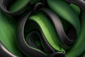 AI generated 3d rendering luxury green and black abstract background. Pro Photo