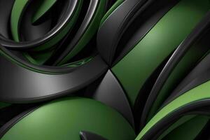 AI generated 3d rendering luxury green and black abstract background. Pro Photo