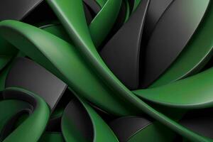 AI generated 3d rendering luxury green and black abstract background. Pro Photo