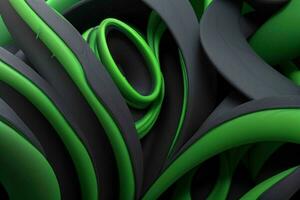 AI generated 3d rendering luxury green and black abstract background. Pro Photo