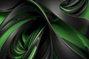 AI generated 3d rendering luxury green and black abstract background. Pro Photo