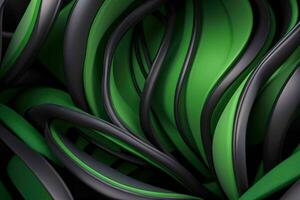 AI generated 3d rendering luxury green and black abstract background. Pro Photo