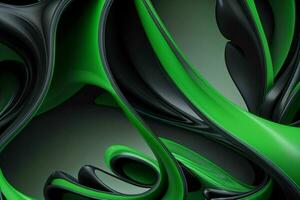 AI generated 3d rendering luxury green and black abstract background. Pro Photo