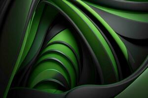 AI generated 3d rendering luxury green and black abstract background. Pro Photo