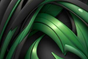 AI generated 3d rendering luxury green and black abstract background. Pro Photo