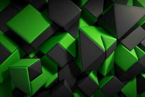 AI generated 3d rendering luxury green and black abstract background. Pro Photo