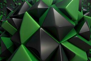 AI generated 3d rendering luxury green and black abstract background. Pro Photo