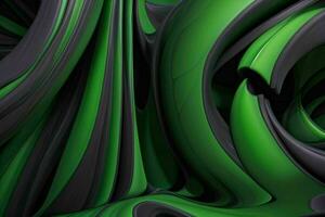 AI generated 3d rendering luxury green and black abstract background. Pro Photo