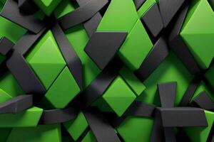 AI generated 3d rendering luxury green and black abstract background. Pro Photo