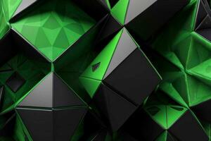 AI generated 3d rendering luxury green and black abstract background. Pro Photo