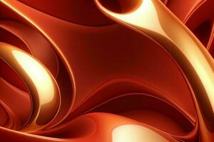 AI generated 3d rendering luxury red and golden abstract background. Pro Photo