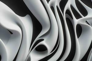 AI generated 3d rendering luxury white and black abstract background. Pro Photo