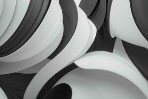 AI generated 3d rendering luxury white and black abstract background. Pro Photo