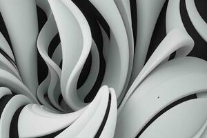 AI generated 3d rendering luxury white and black abstract background. Pro Photo