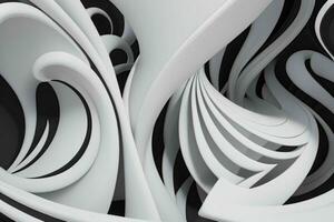 AI generated 3d rendering luxury white and black abstract background. Pro Photo