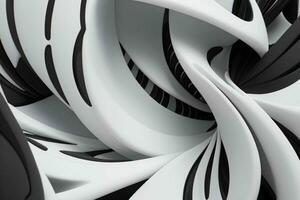 AI generated 3d rendering luxury white and black abstract background. Pro Photo