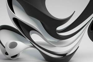 AI generated 3d rendering luxury white and black abstract background. Pro Photo