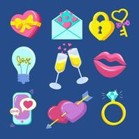 Colourful Valentine's Day set for your design. Vector illustration