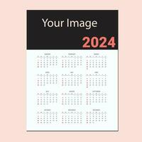 2024 calendario diseño gratis vector editable modelo