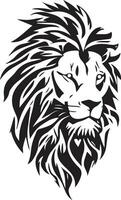 Lion simple mascot logo design illustration, black and white vector